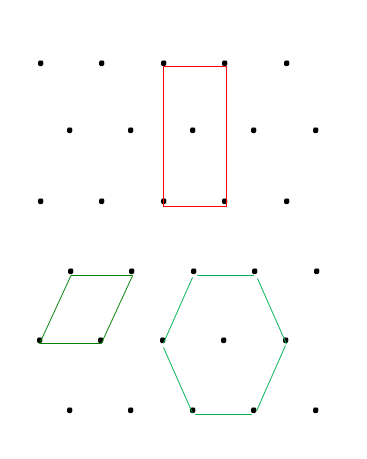 Figure 3b. Possible unit cell from various parallelograms